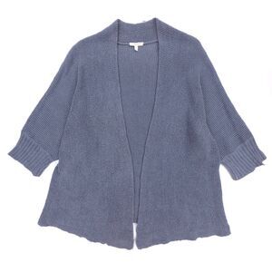 EILEEN FISHER Tangled Linen Cotton Cardigan Blue Minimal Lagenlook Boho Lagom 3X